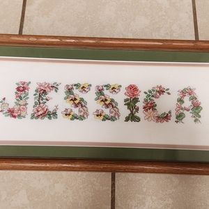 Flower name wall decor